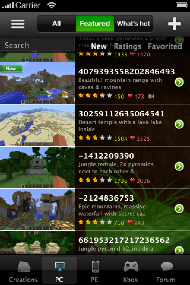 Minecraft Seeds Pro iPhone